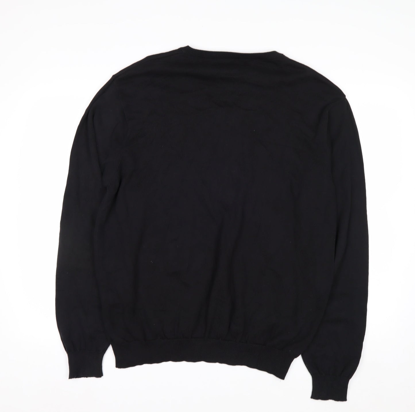 Oxford Golf Men's Black Cotton V-Neck Pullover Jumper L