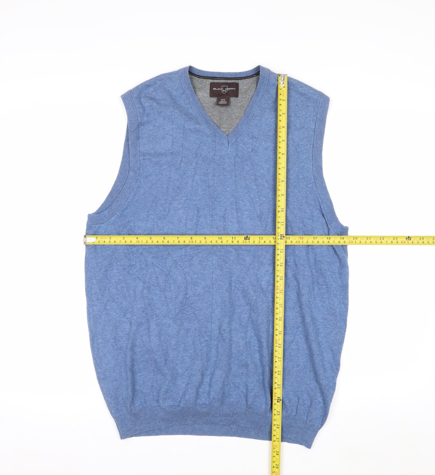 Black Brown 1826 Men's Blue V-Neck Sleeveless Knit Vest M