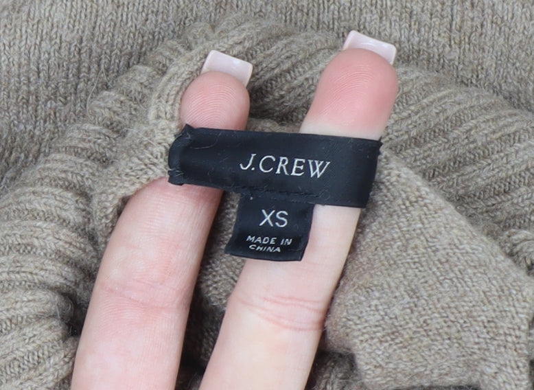J.Crew Women Beige XS Roll Neck Wool Alpaca Knit Jumper