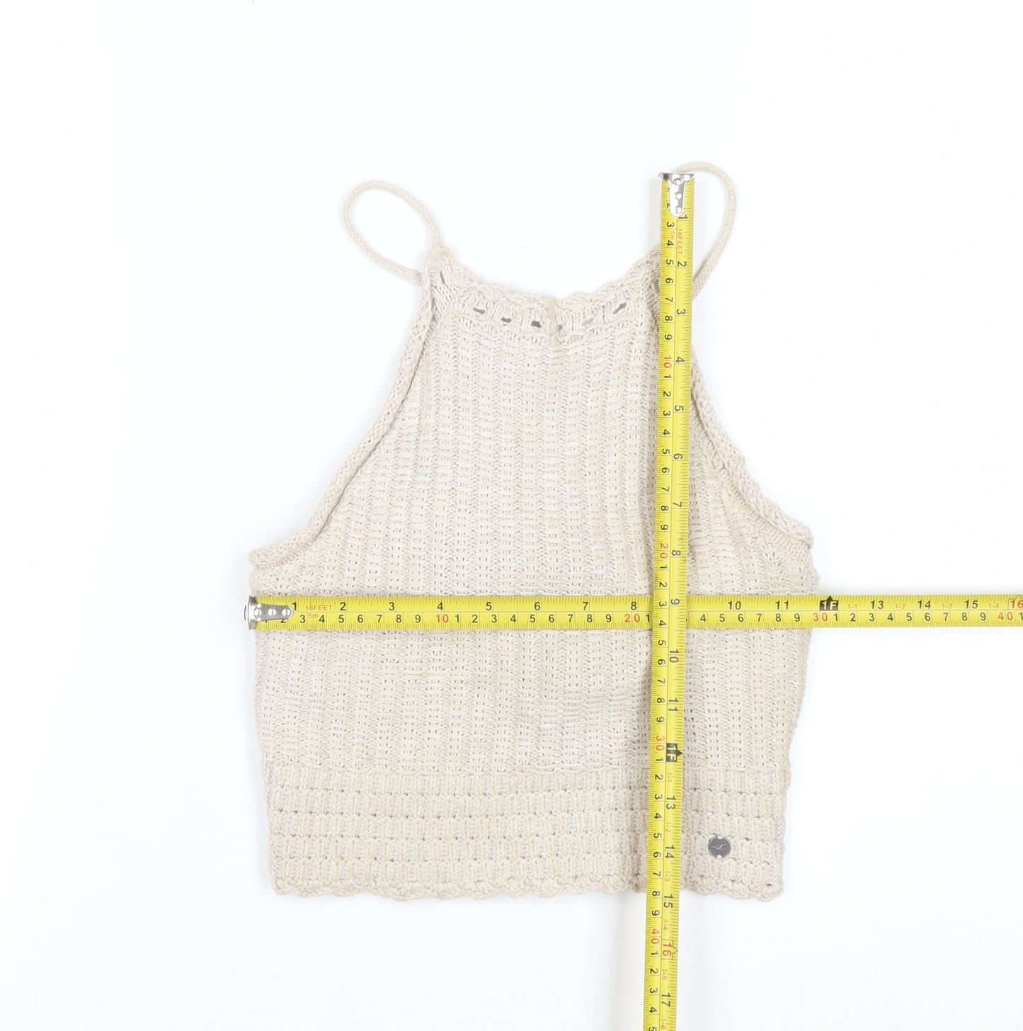 Hollister Women’s Beige Crochet Knit Sleeveless Vest XS