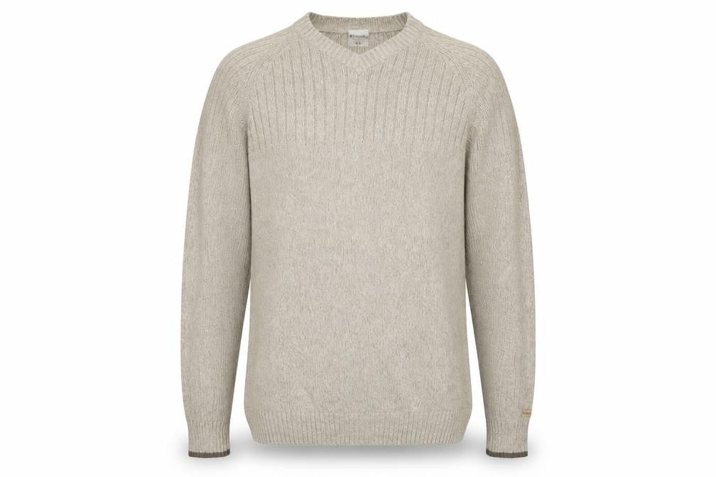 Columbia Men's Beige Cotton V-Neck Jumper XL Classic Fit