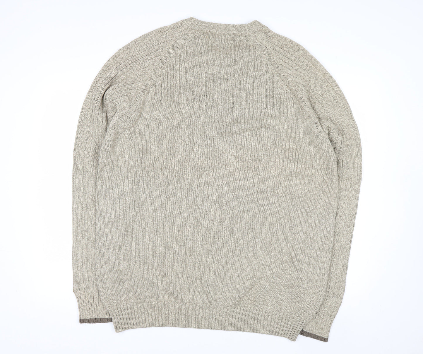 Columbia Men's Beige Cotton V-Neck Jumper XL Classic Fit