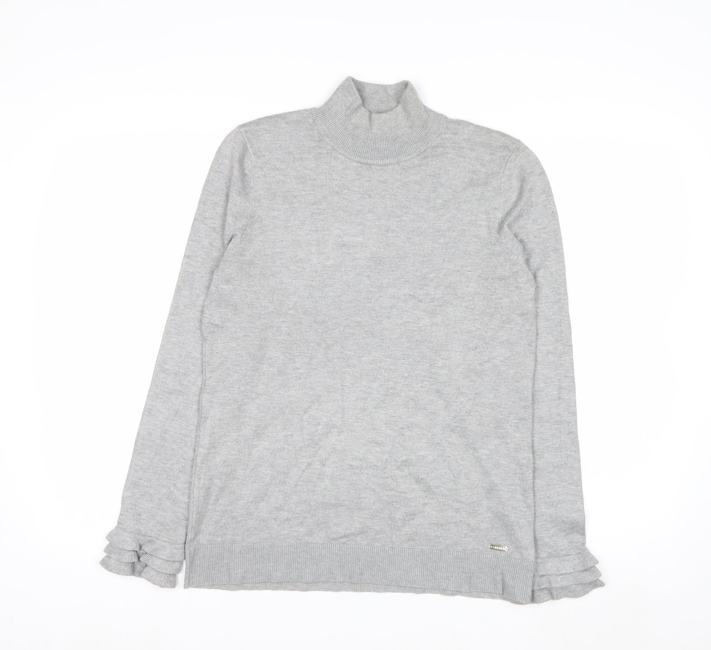 Calvin Klein Women's Grey Roll Neck Knit Jumper Size S