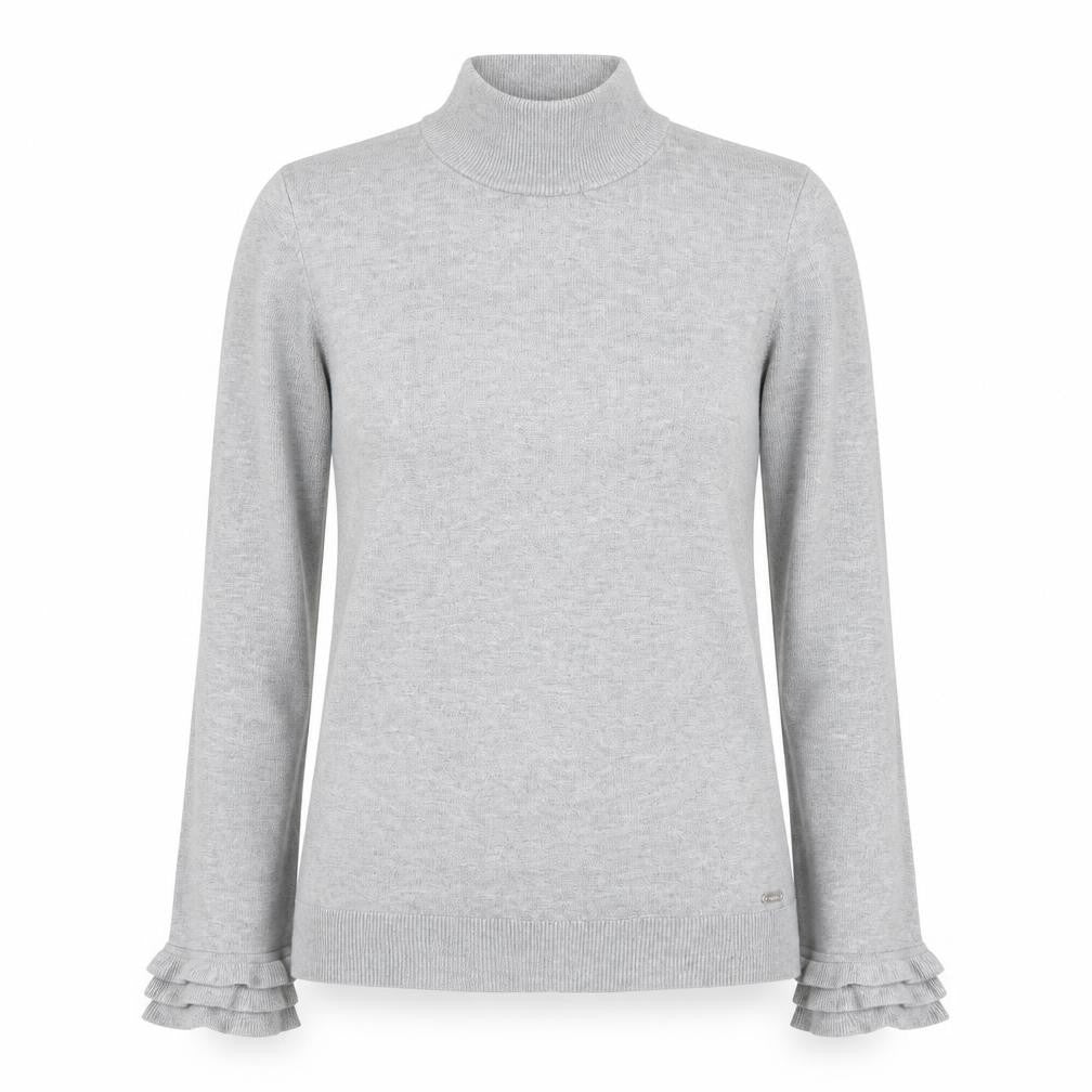Calvin Klein Women's Grey Roll Neck Knit Jumper Size S