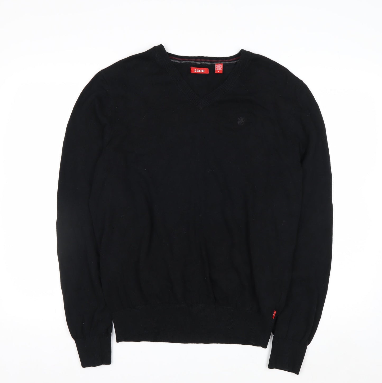 IZOD Men's Black Cotton V-Neck Pullover Jumper Size M