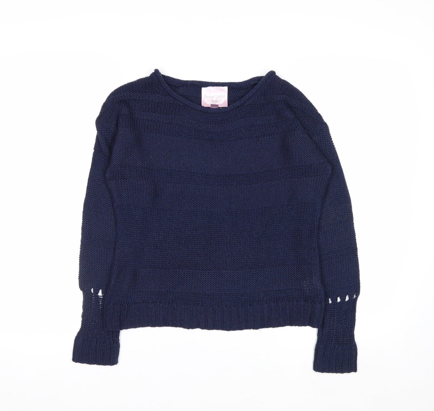 Romeo & Juliet Couture Women's Blue Knit Pullover Jumper Size S
