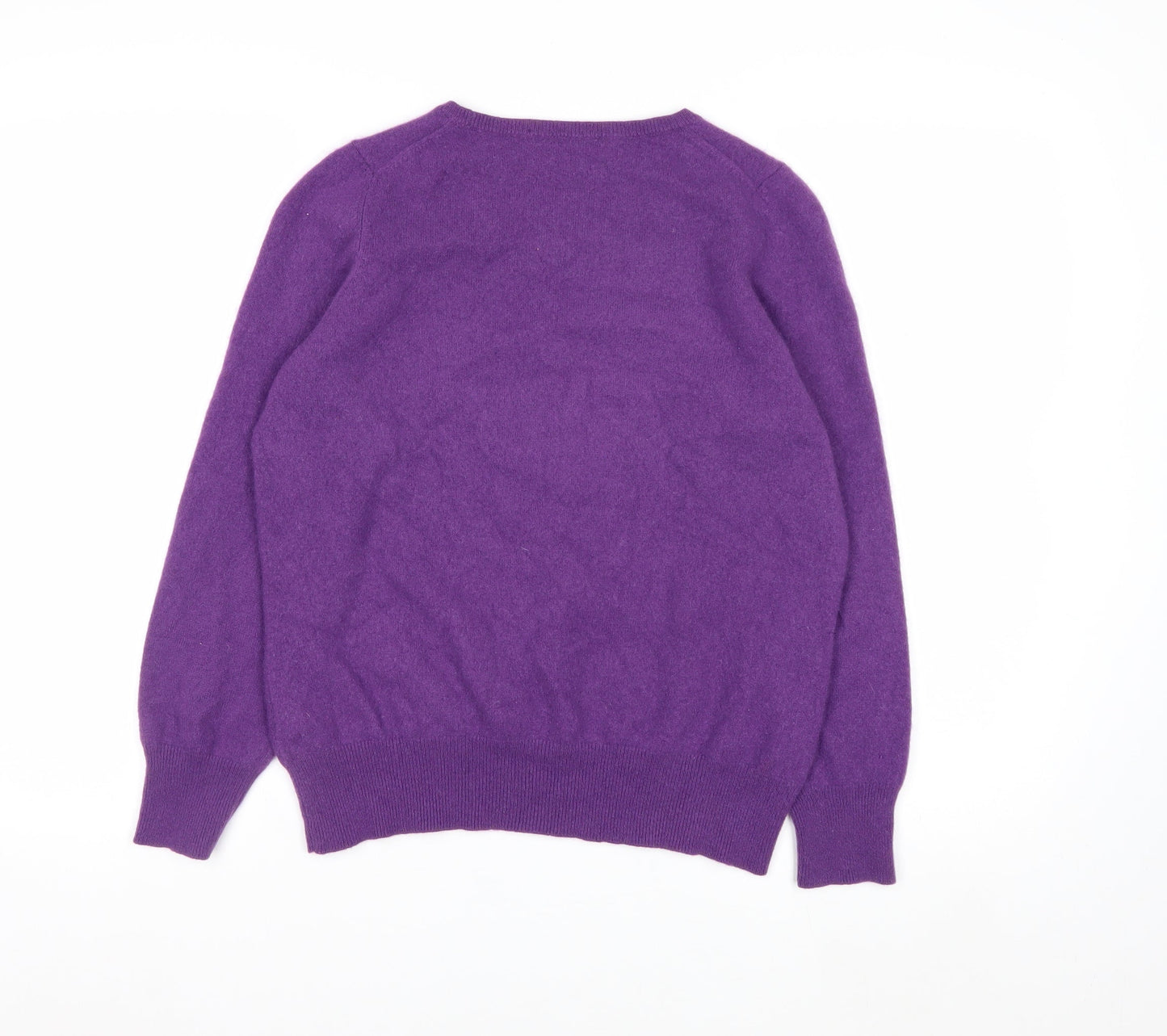 Marks and Spencer Women Purple 100% Cashmere Crew Neck Jumper Size 18