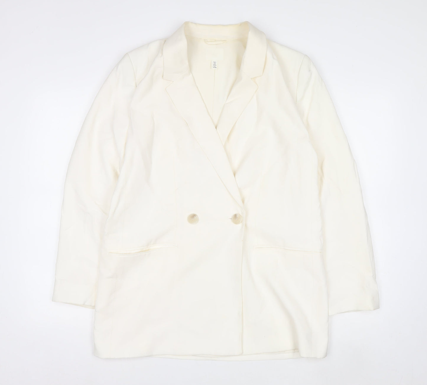 H&M Women’s Ivory Double-Breasted Blazer Jacket Size S