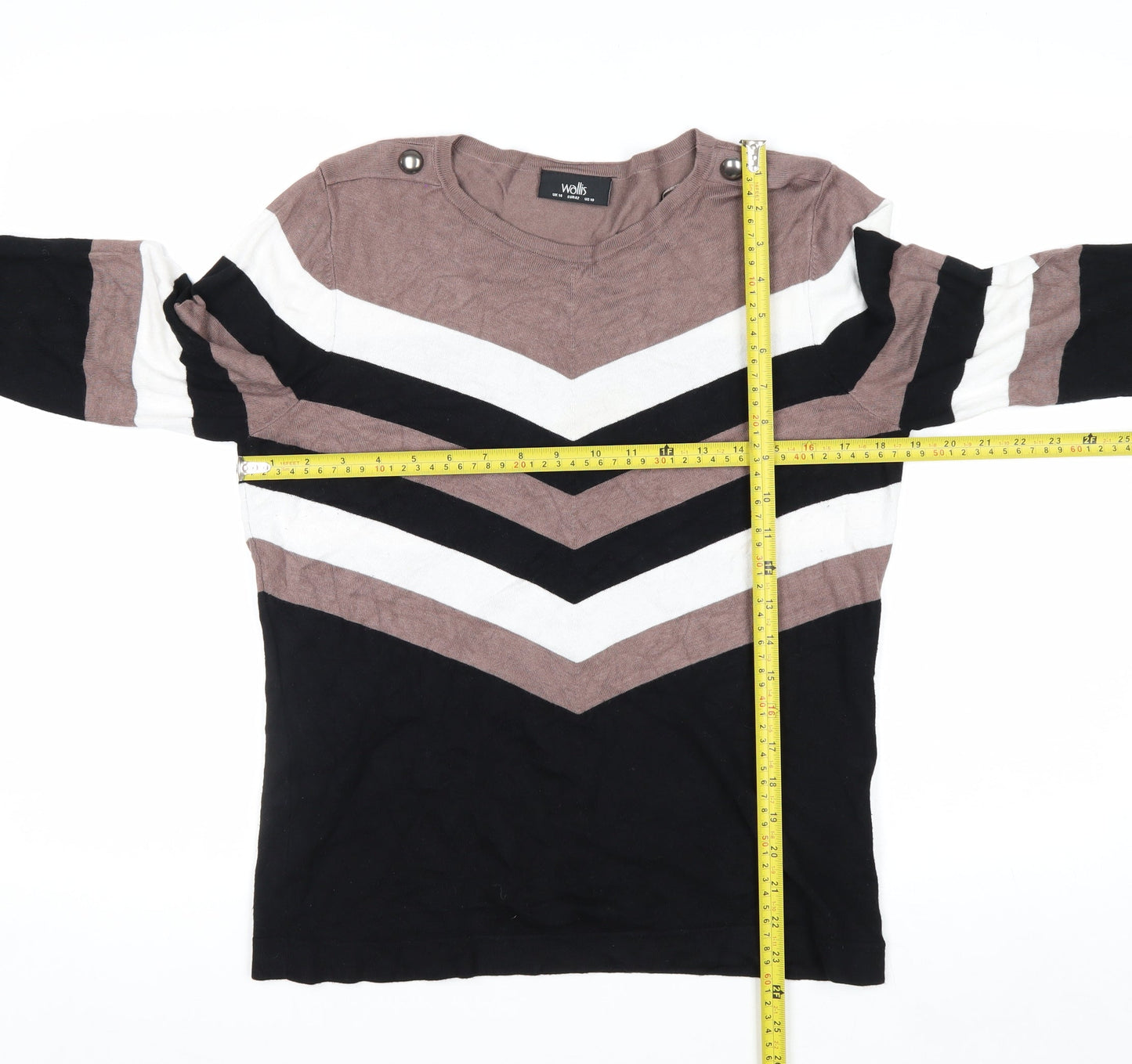 Wallis Women’s Multicoloured Stripe Long Sleeve Knit Jumper UK 14