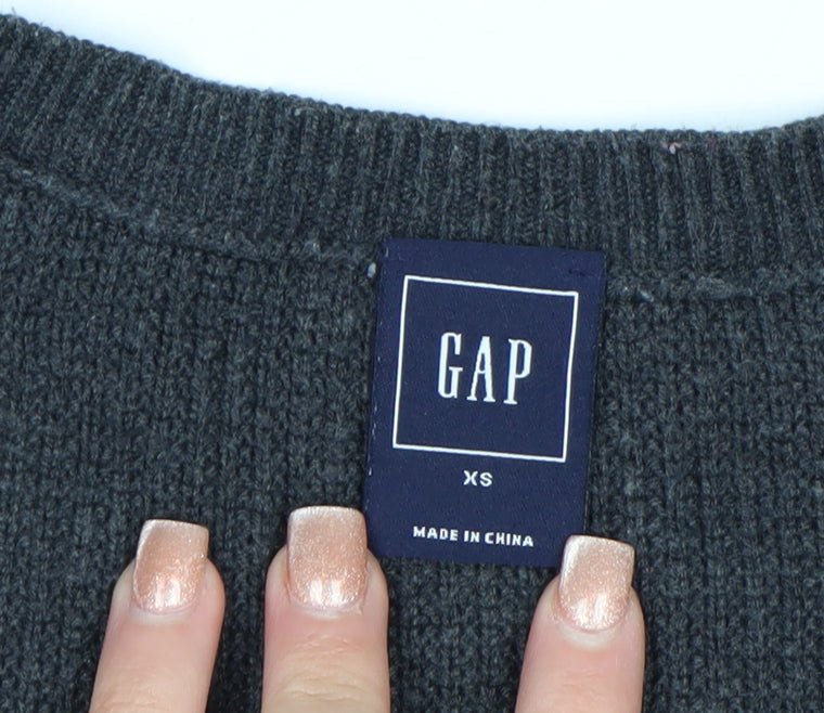 GAP Womens Grey Striped Knit Pullover Jumper XS