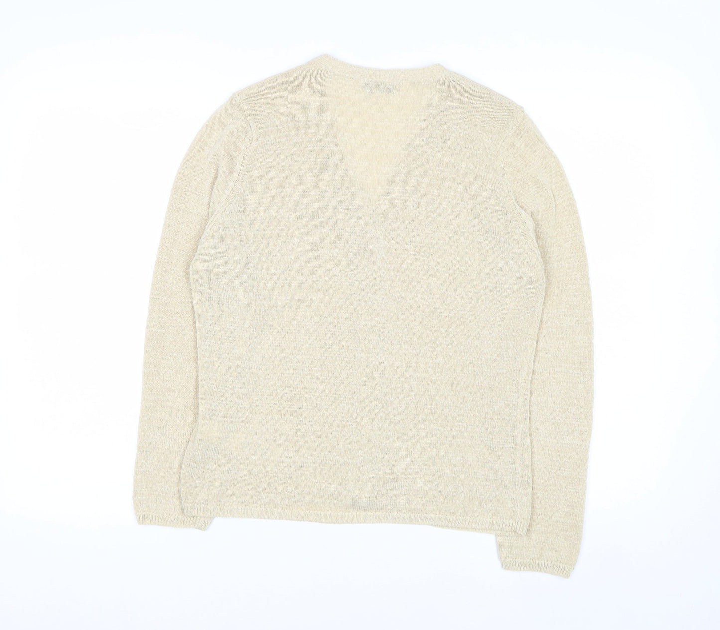 Marks and Spencer Womens Beige V-Neck Long Sleeve Cardigan Size 14