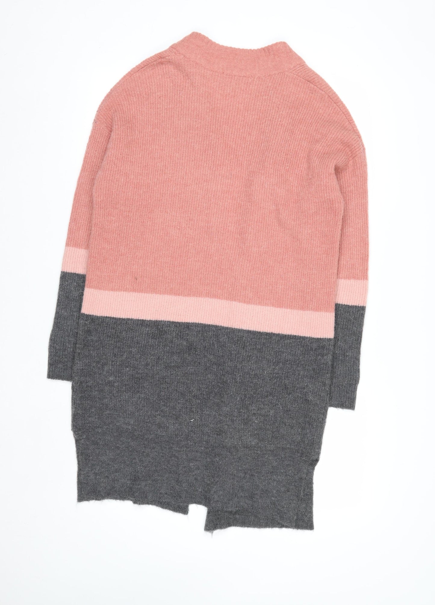 Next Women’s Pink & Grey Long Knit Cardigan Size S Regular Fit