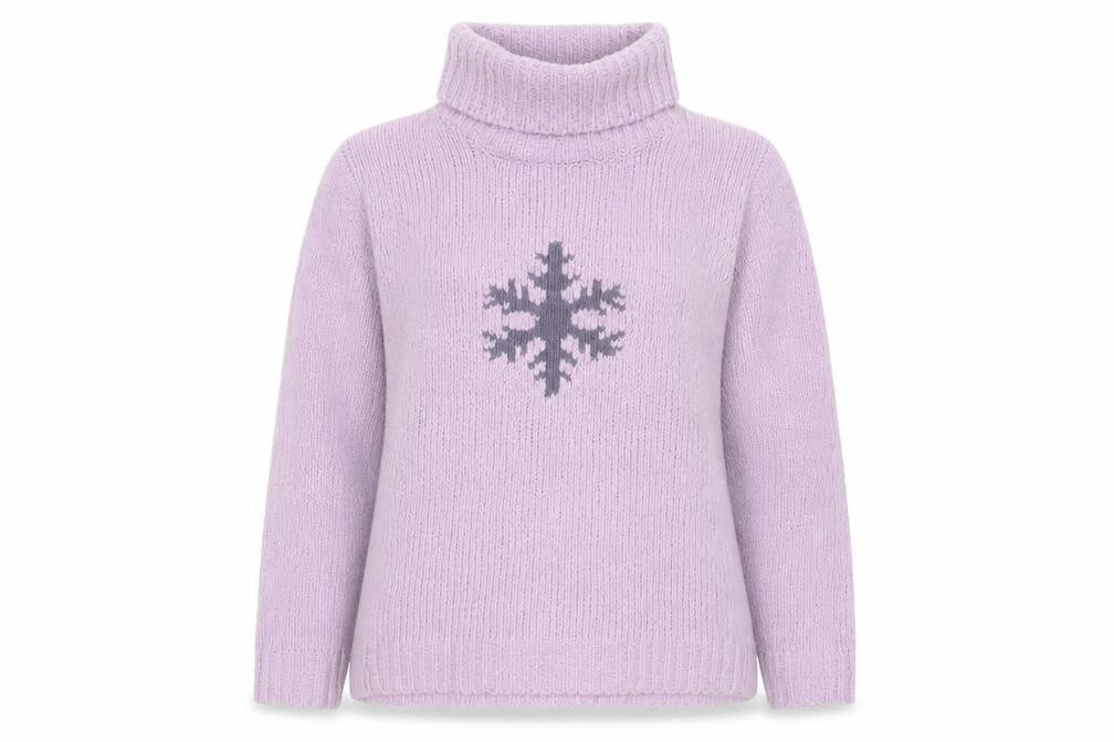 Viza-a-Viz Womens Purple Roll Neck Chunky Knit Jumper Size L