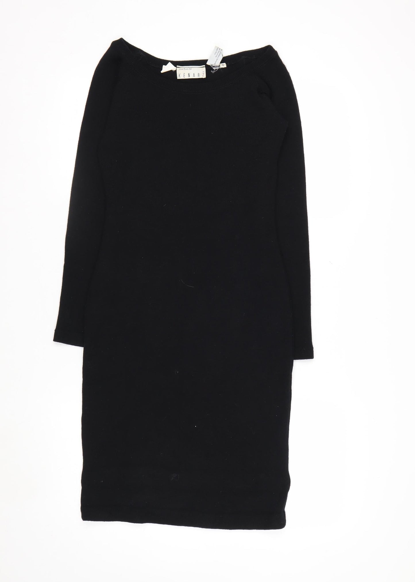 Kenar Women’s Black Wool Bodycon Knee Length Dress Size S