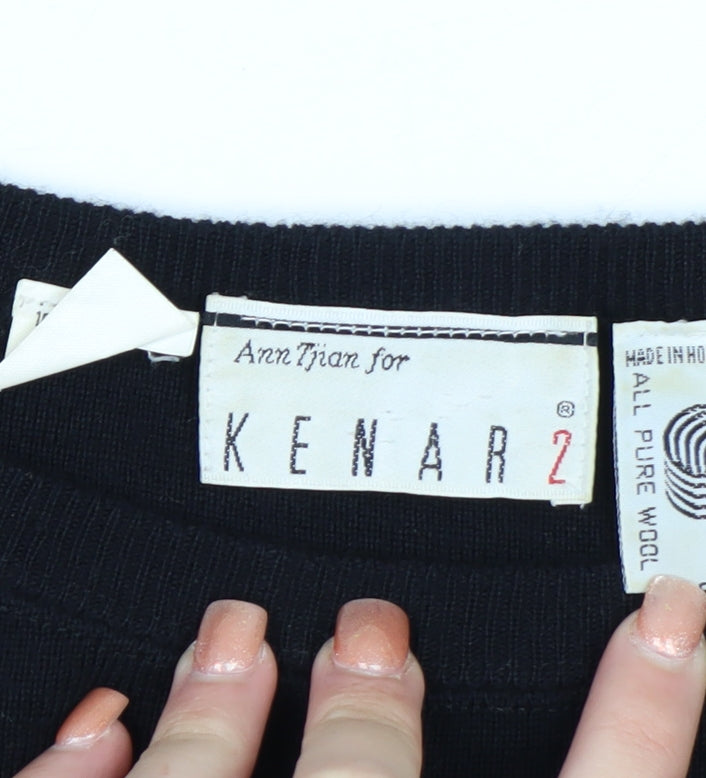 Kenar Women’s Black Wool Bodycon Knee Length Dress Size S