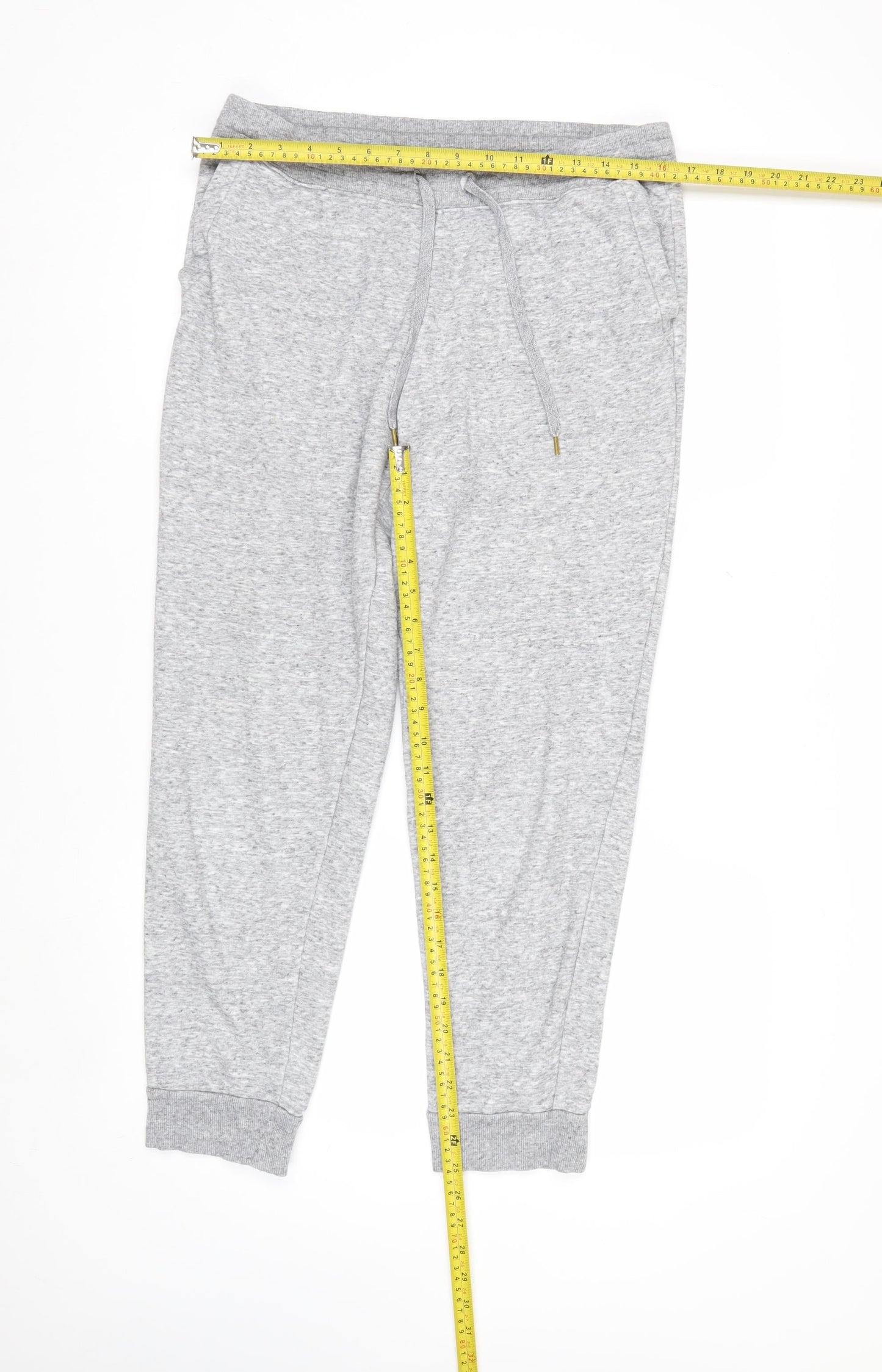 Uniqlo Men's Grey L Fleece-Lined Joggers with Drawstring Waist