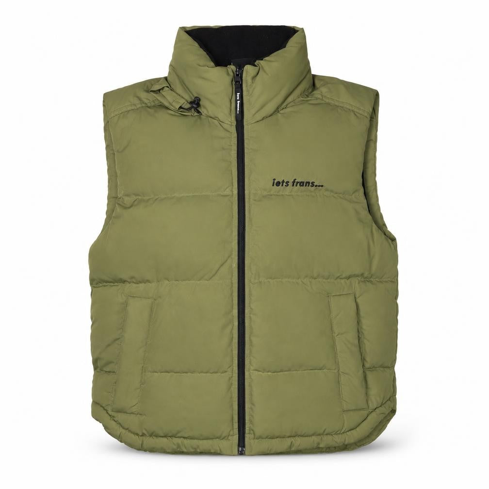 iets frans Women Green XS Puffer Waistcoat Full Zip Gilet