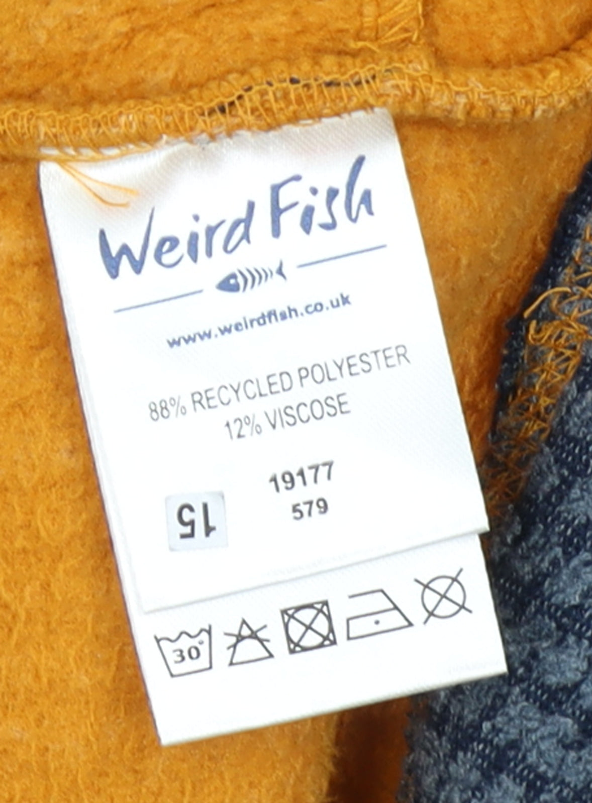Weird Fish Womens Mustard 1/4 Zip Fleece Sweatshirt Size 12