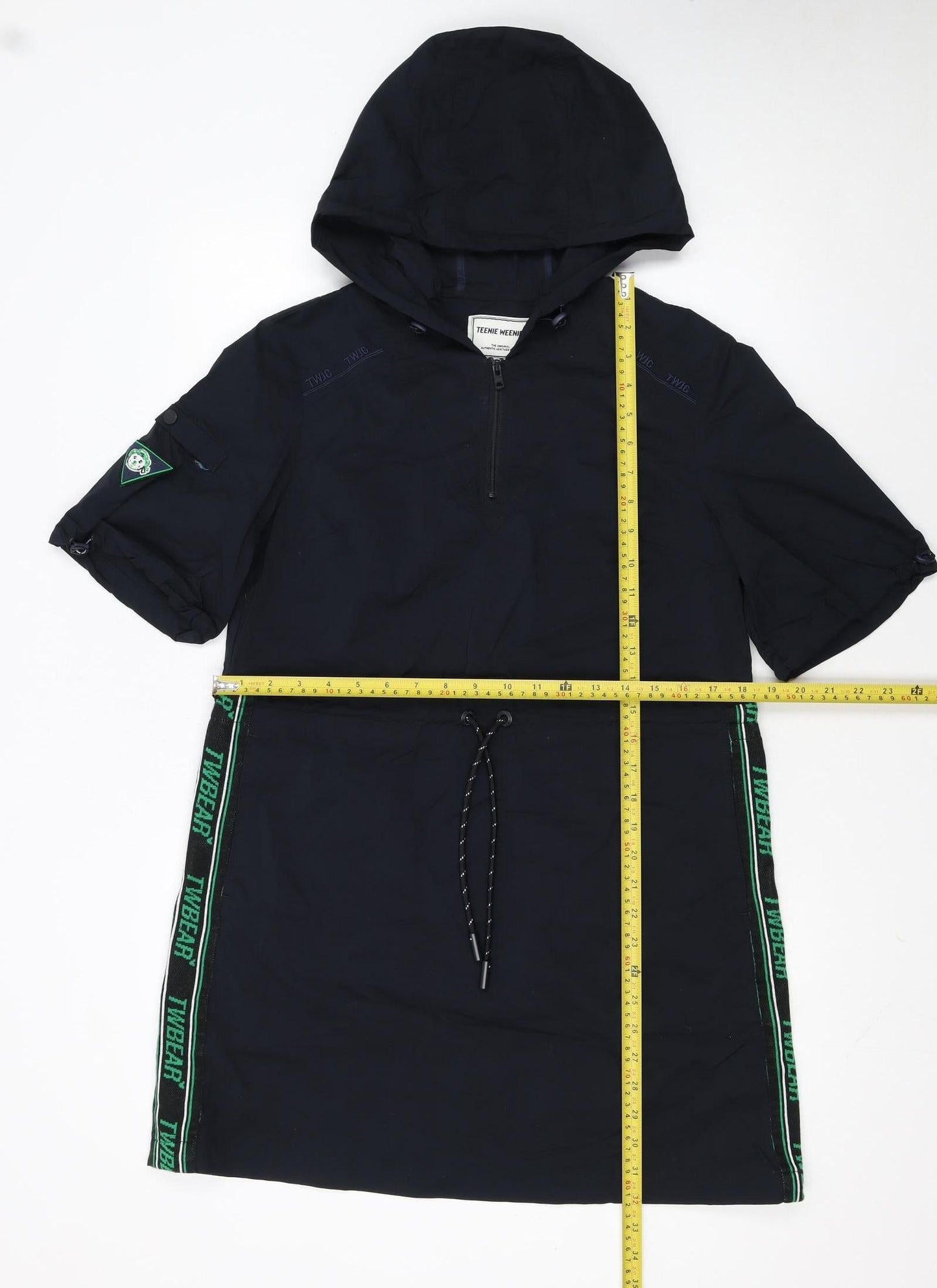 Teenie Weenie Girls Black Hooded Zip Shirt Dress 14 Years Casual Sportswear