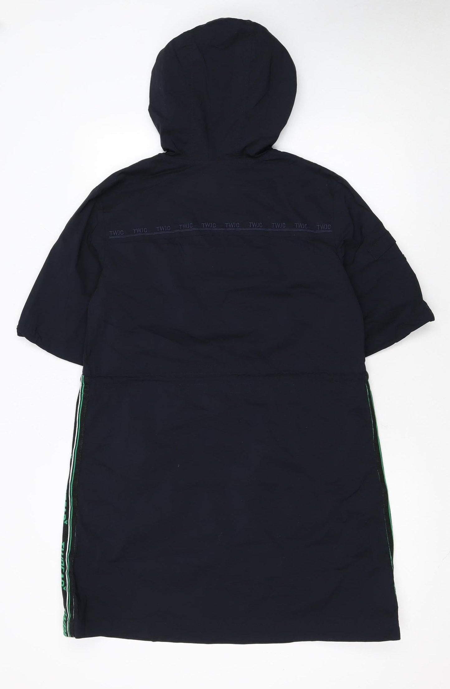 Teenie Weenie Girls Black Hooded Zip Shirt Dress 14 Years Casual Sportswear