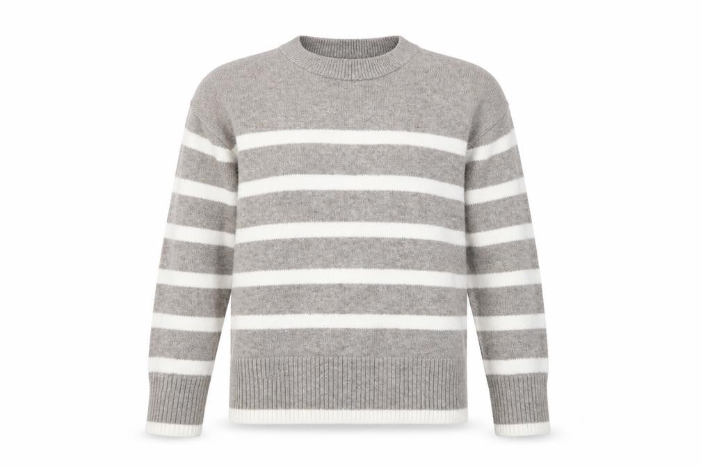 New Look Women Beige Striped Knit Pullover Jumper Size M