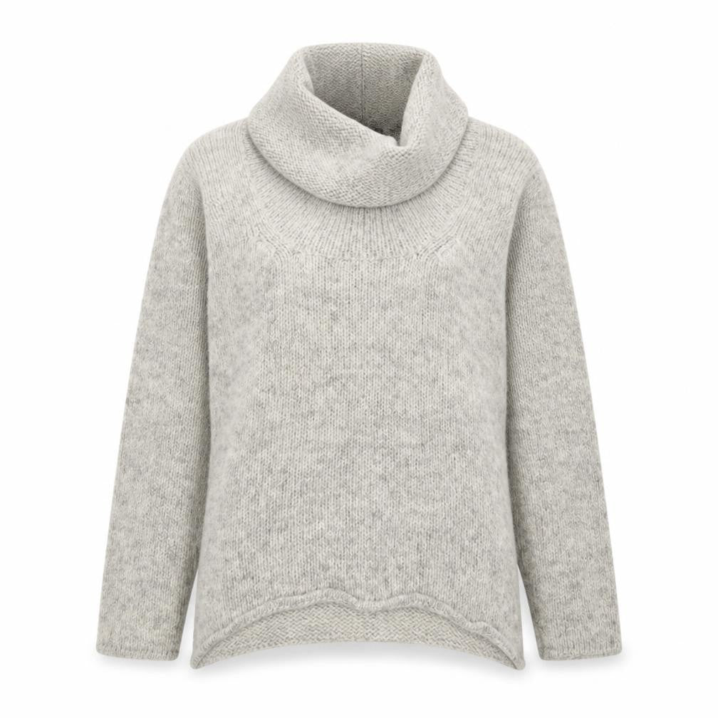 Scott Officer Women's Beige Wool Cowl Neck Jumper Size M