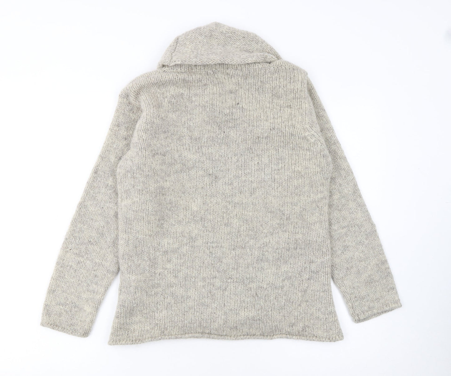 Scott Officer Women's Beige Wool Cowl Neck Jumper Size M