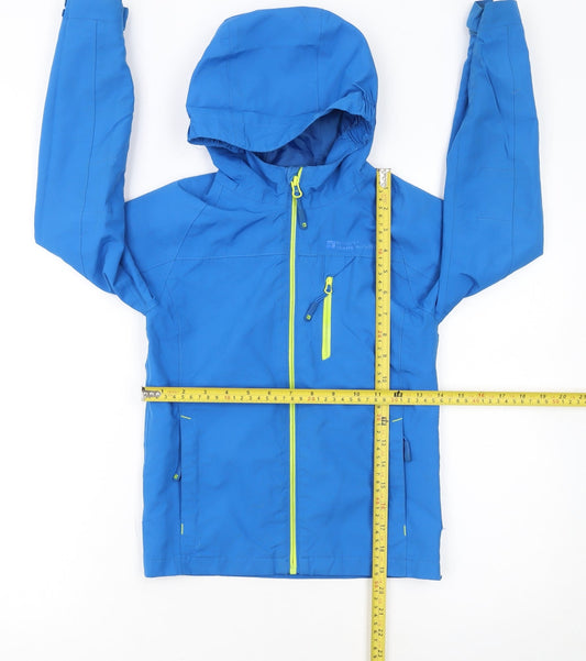 Mountain Warehouse Boys Blue Waterproof Hooded Rain Jacket 7-8 Years
