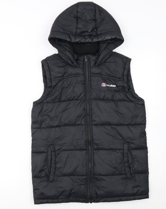 Berghaus Boys Black Hooded Puffer Bodywarmer 13 Years Mid-Length