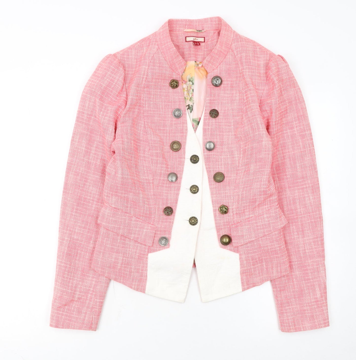Joe Browns Pink Woven Suit Jacket Women Size 12 Tailored Blazer