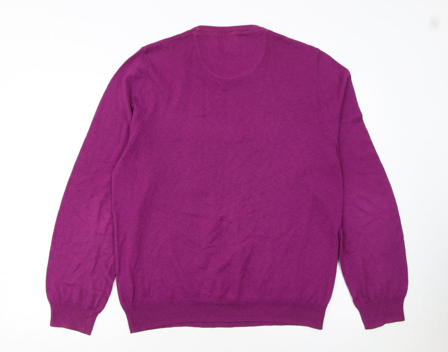 Marks and Spencer Men's Purple Cotton Cashmere Pullover Jumper L