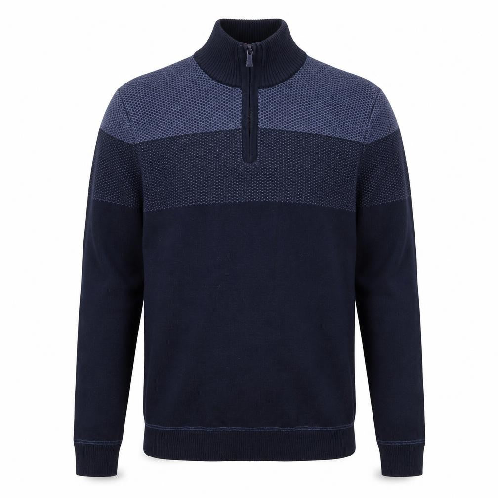 Marks & Spencer Men's Blue Cotton 1/2 Zip Jumper Size S