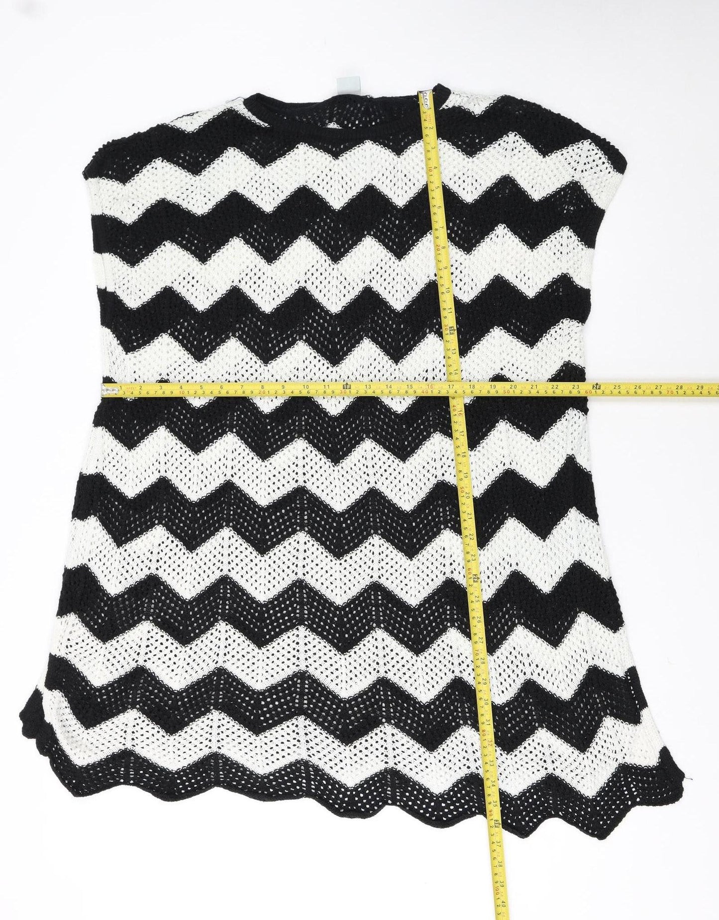 JoJo Maman Bébé Women’s Black White Knit Chevron Maternity Shift Dress M