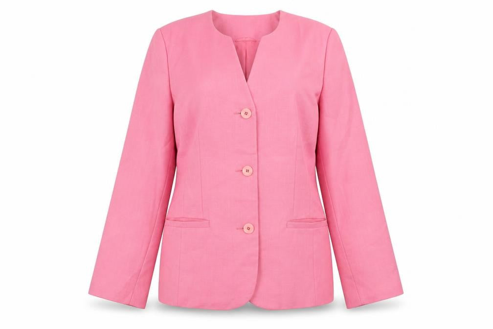 First Avenue Women's Pink Suit Jacket Size 14 Regular Polyester Modal