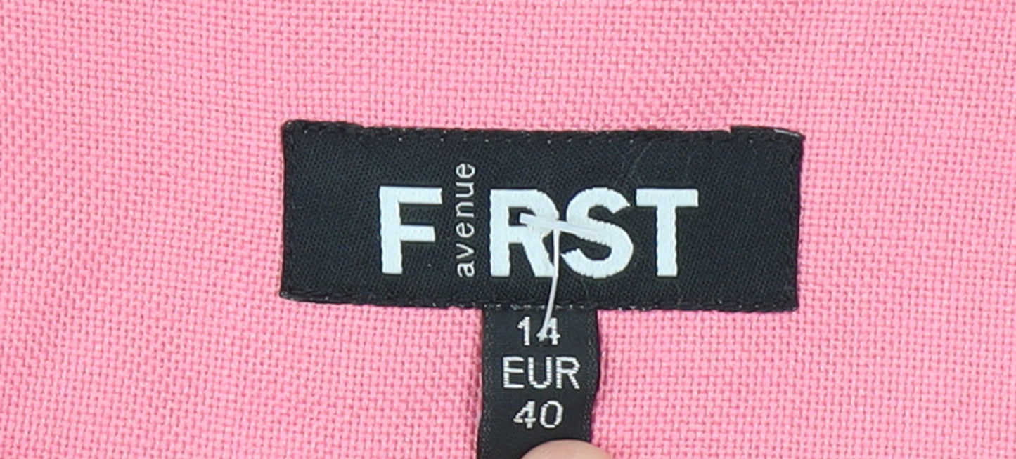 First Avenue Women's Pink Suit Jacket Size 14 Regular Polyester Modal