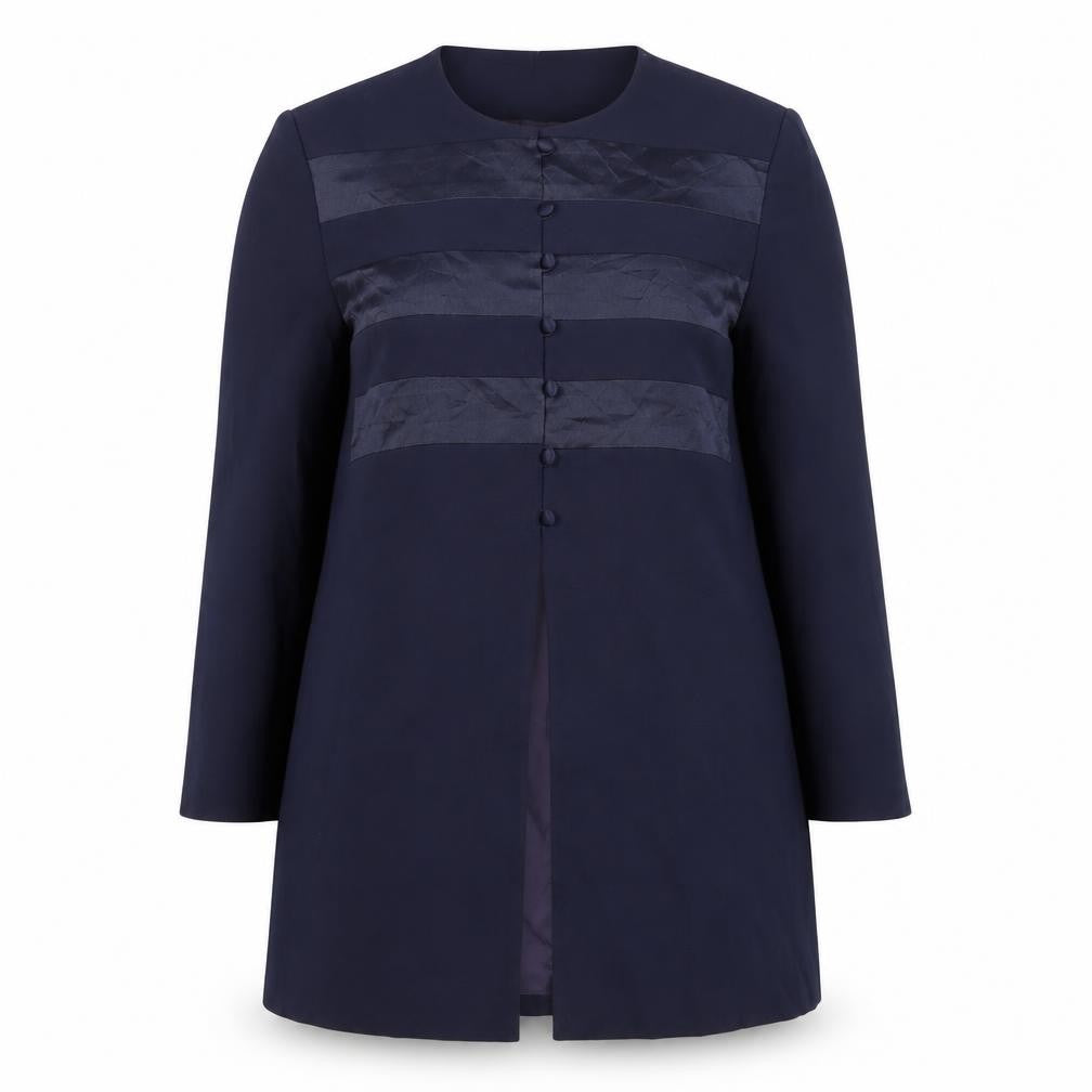 Cynthia Howie Women’s Blue Formal Mid-Length Button Coat Size 12