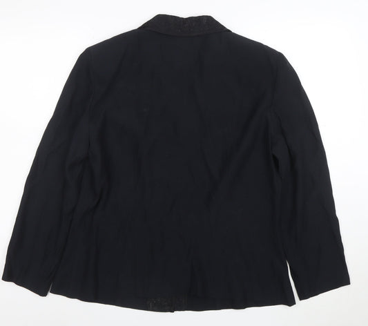 Leslie Fay Women Black Size 16 Single-Breasted Blazer Jacket