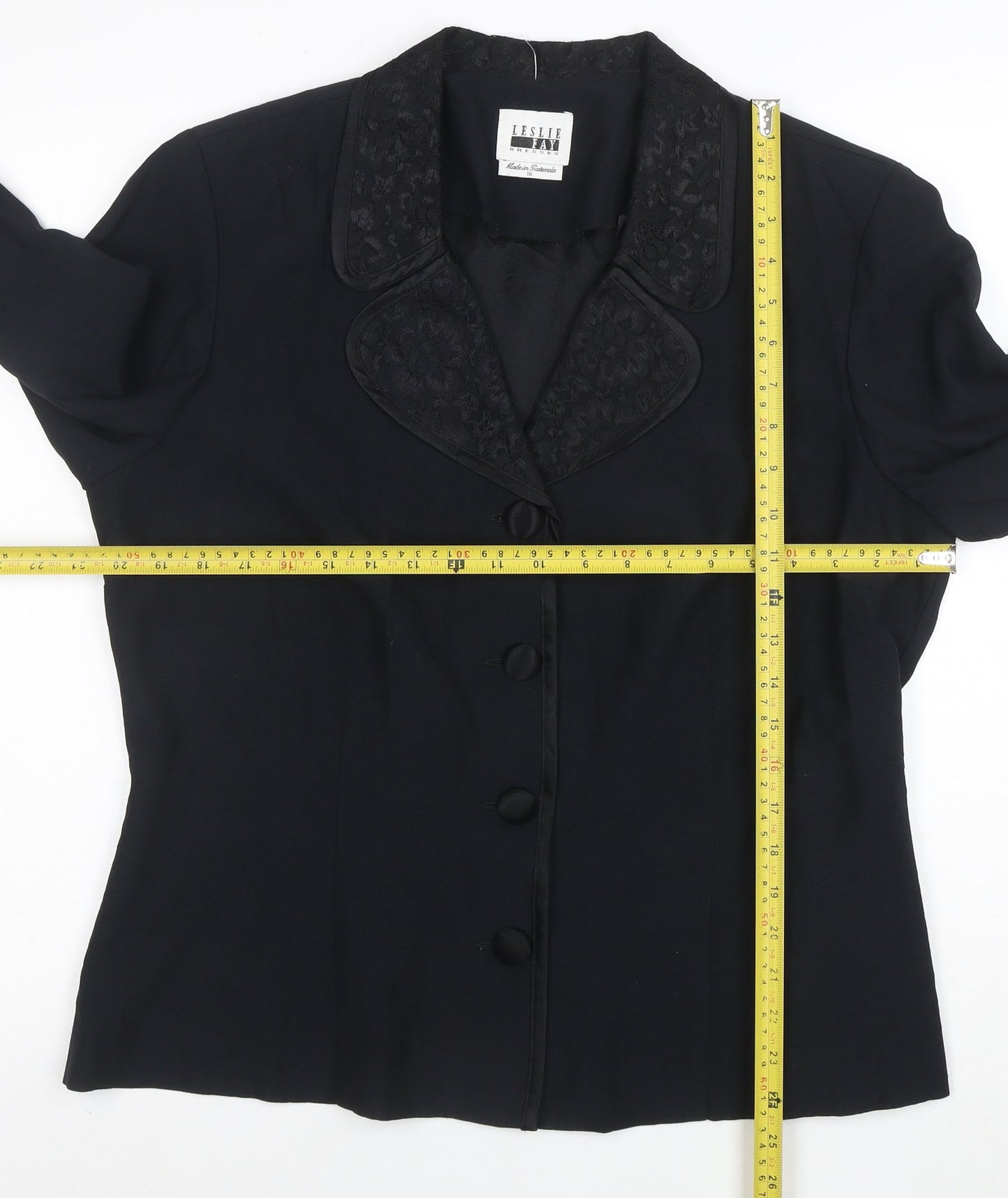 Leslie Fay Women Black Size 16 Single-Breasted Blazer Jacket