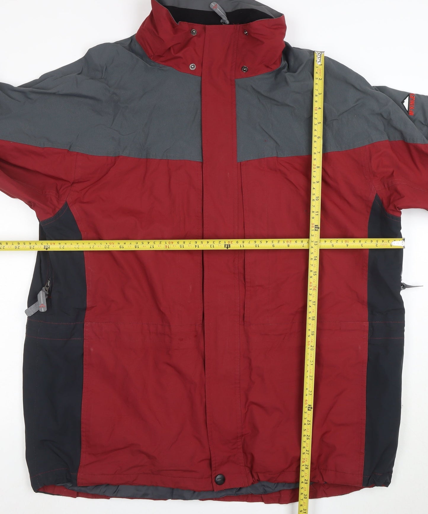 McKinley Men's Red Parka Jacket L Waterproof Hiking Outdoor