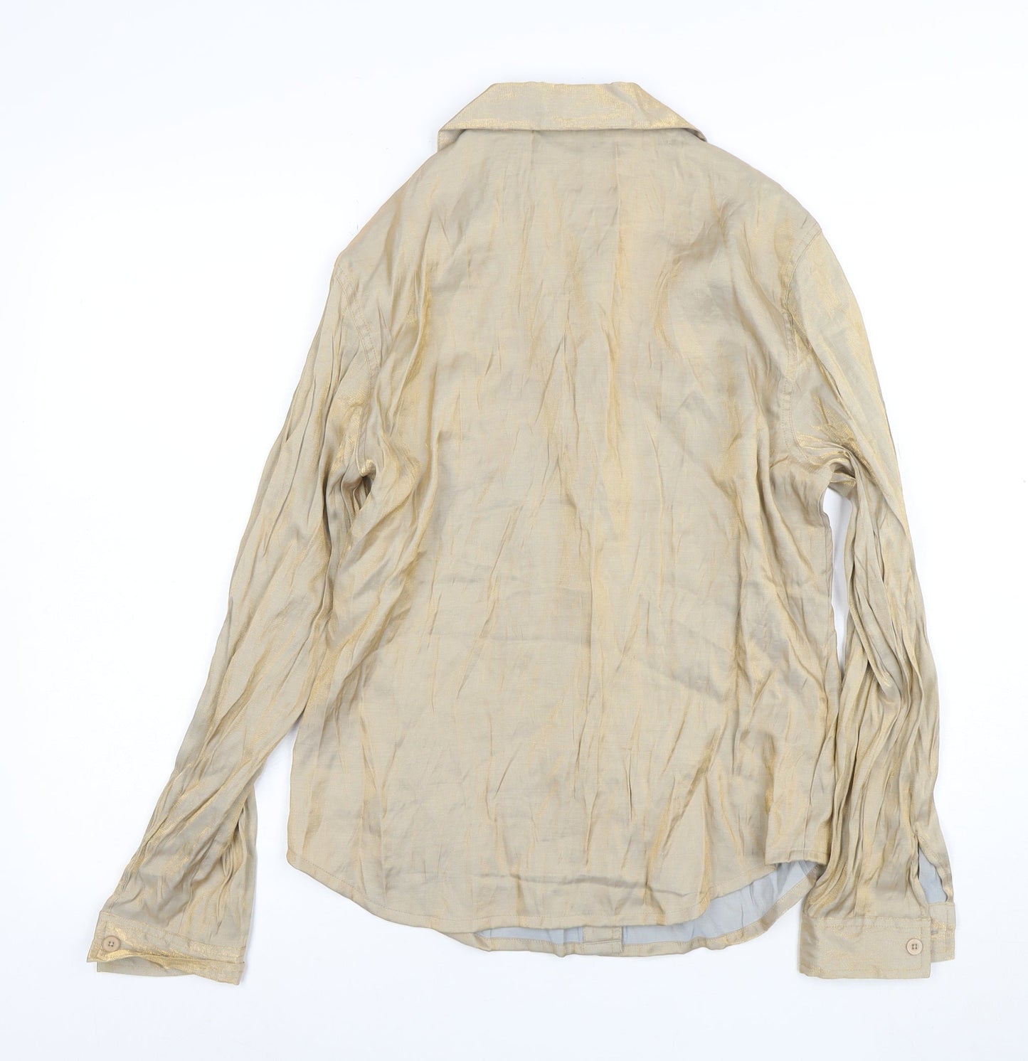 Carole Little Women’s Beige Long Sleeve Button-Up Shirt Size 10