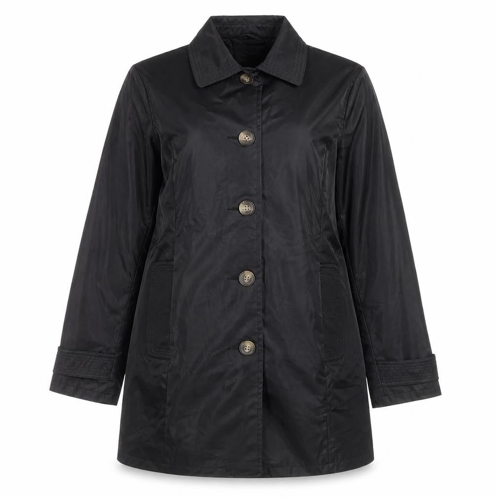 White Stag Women's Black Mid-Length Waterproof Rain Coat S
