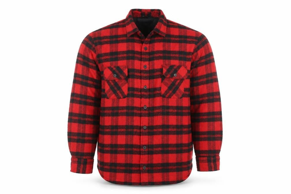 The Men's Store at Sears Red Check Flannel Jacket Lined Men's Large
