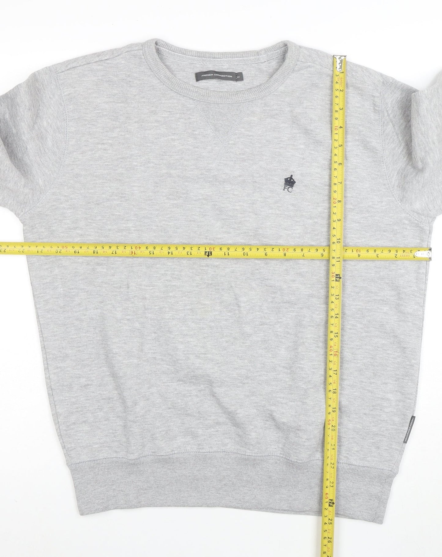 French Connection Mens Grey Cotton Crew Neck Sweatshirt M