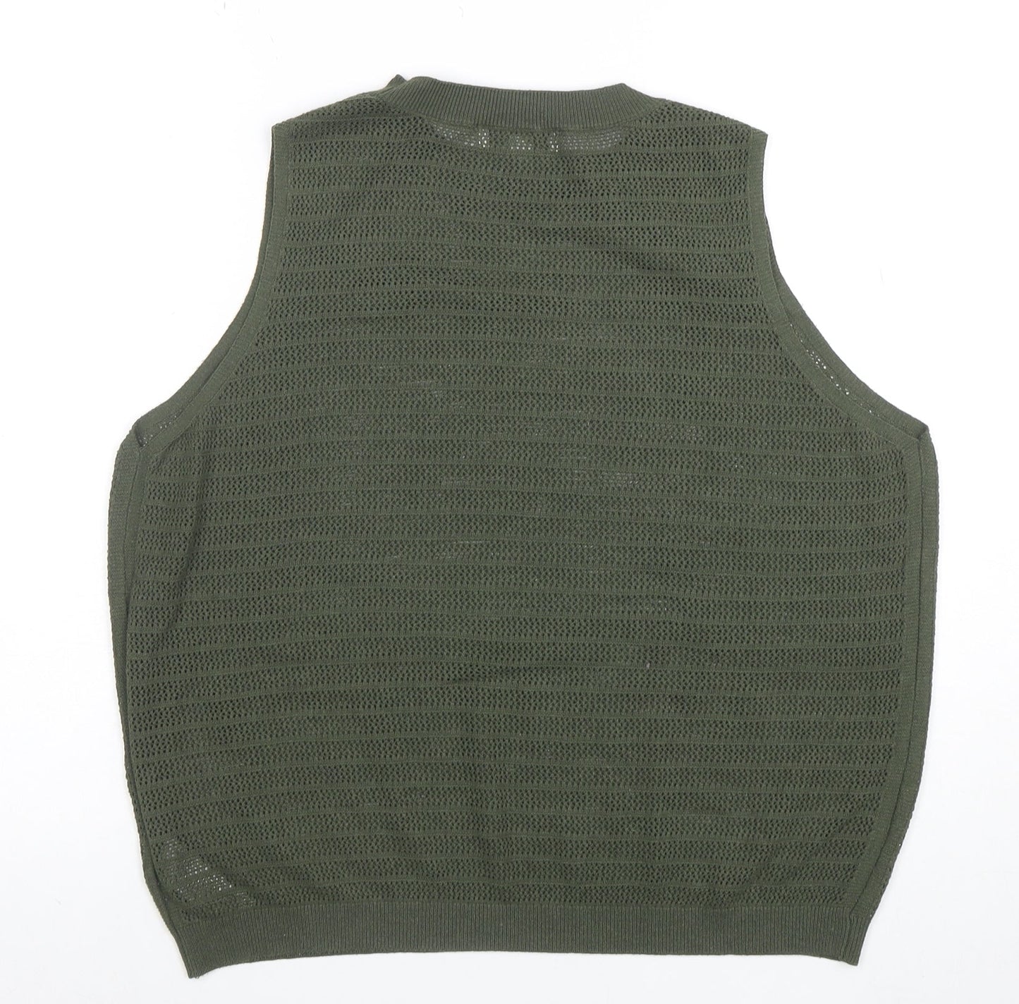 Marks and Spencer Women’s Green Open-Knit Sleeveless Vest Jumper Size L
