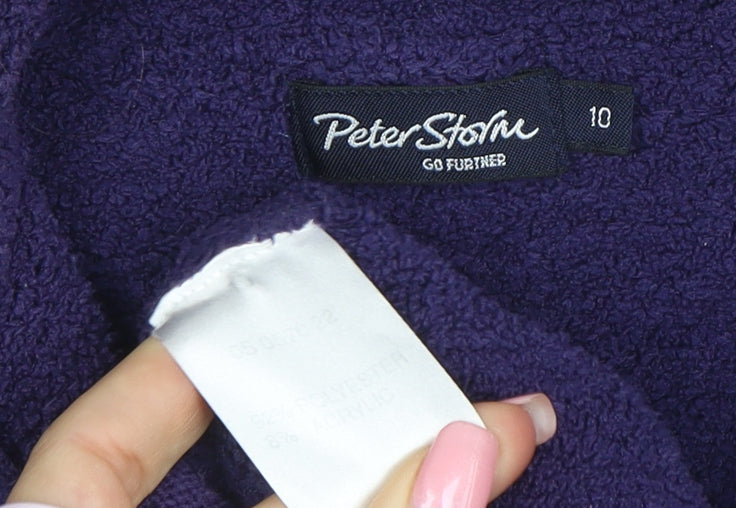 Peter Storm Women’s Purple Fleece Full Zip Hooded Jacket Size 10