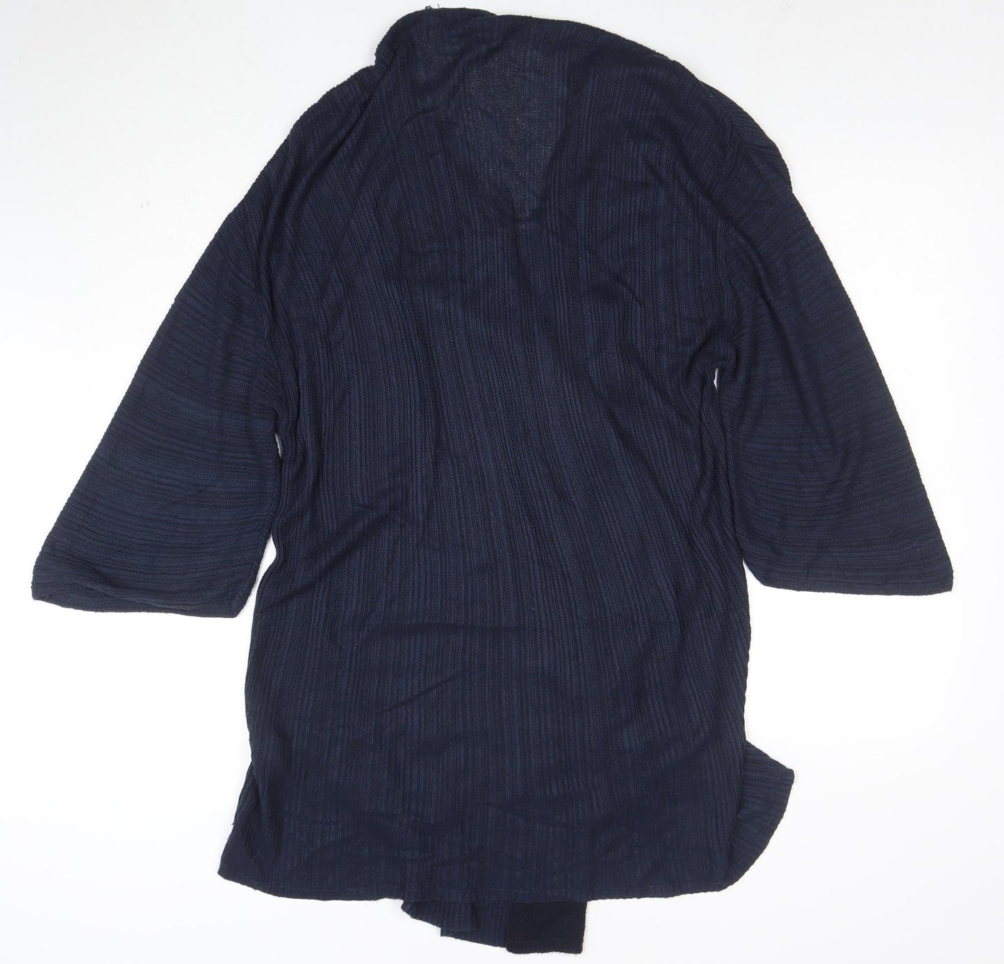 Marks and Spencer Per Una Women's Blue Knit 3/4 Sleeve Open Cardigan M