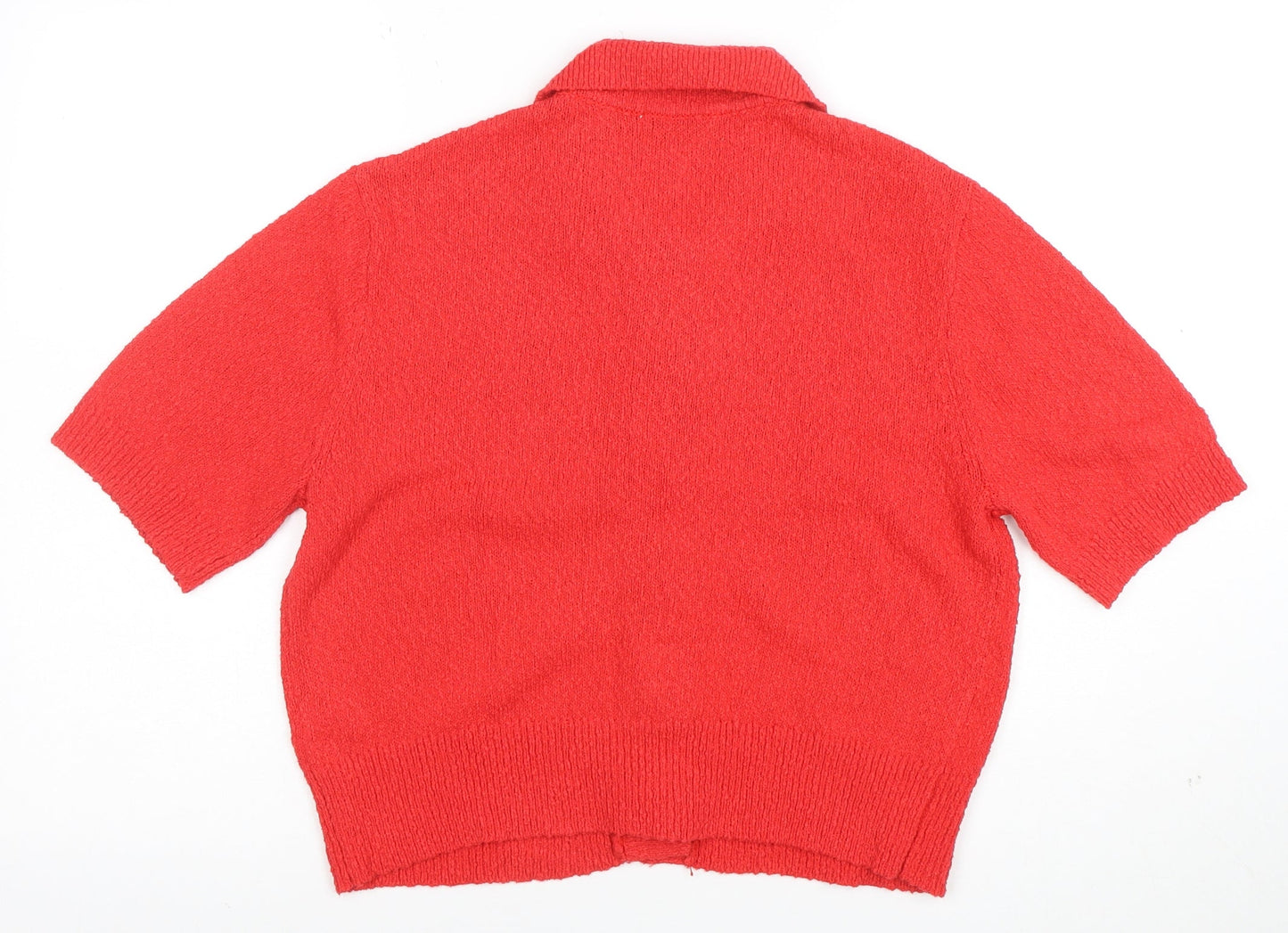 Marks and Spencer Womens Red Short Sleeve Button Cardigan M