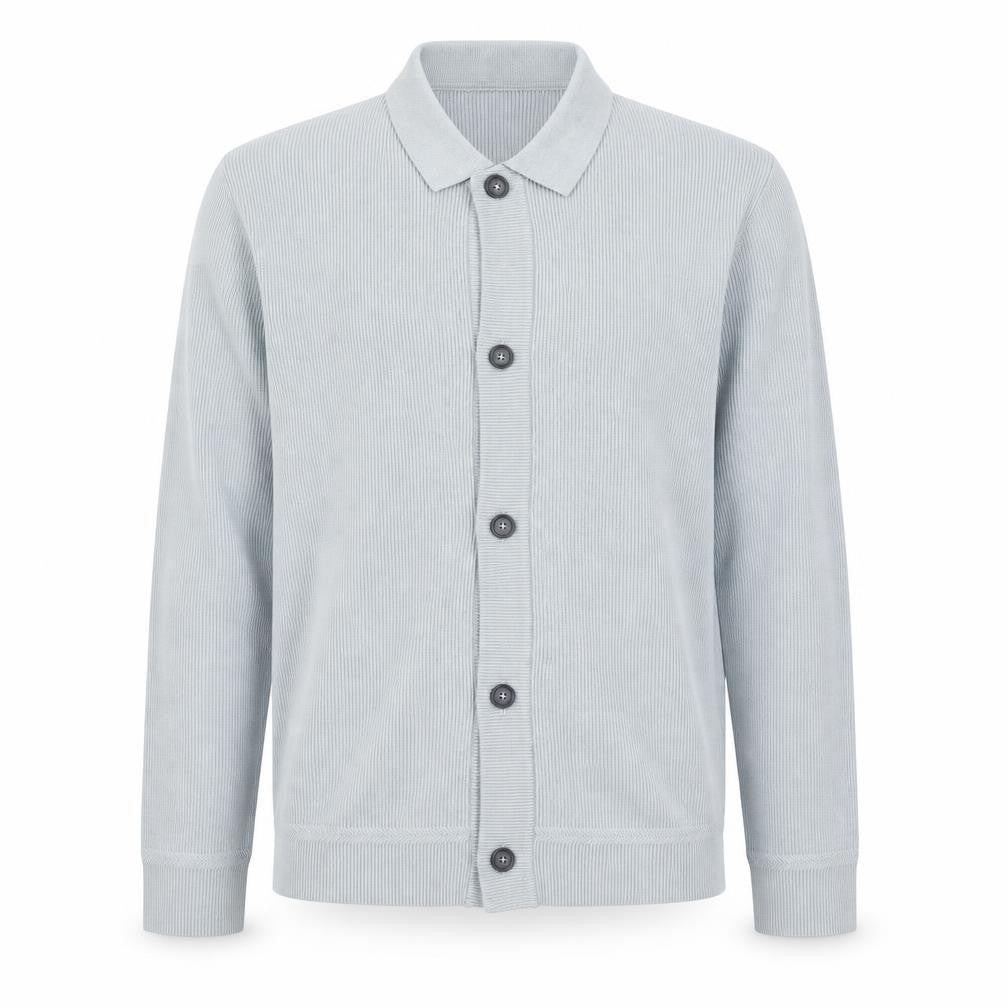Marks and Spencer Men's Grey Cotton Blend Collared Cardigan XL