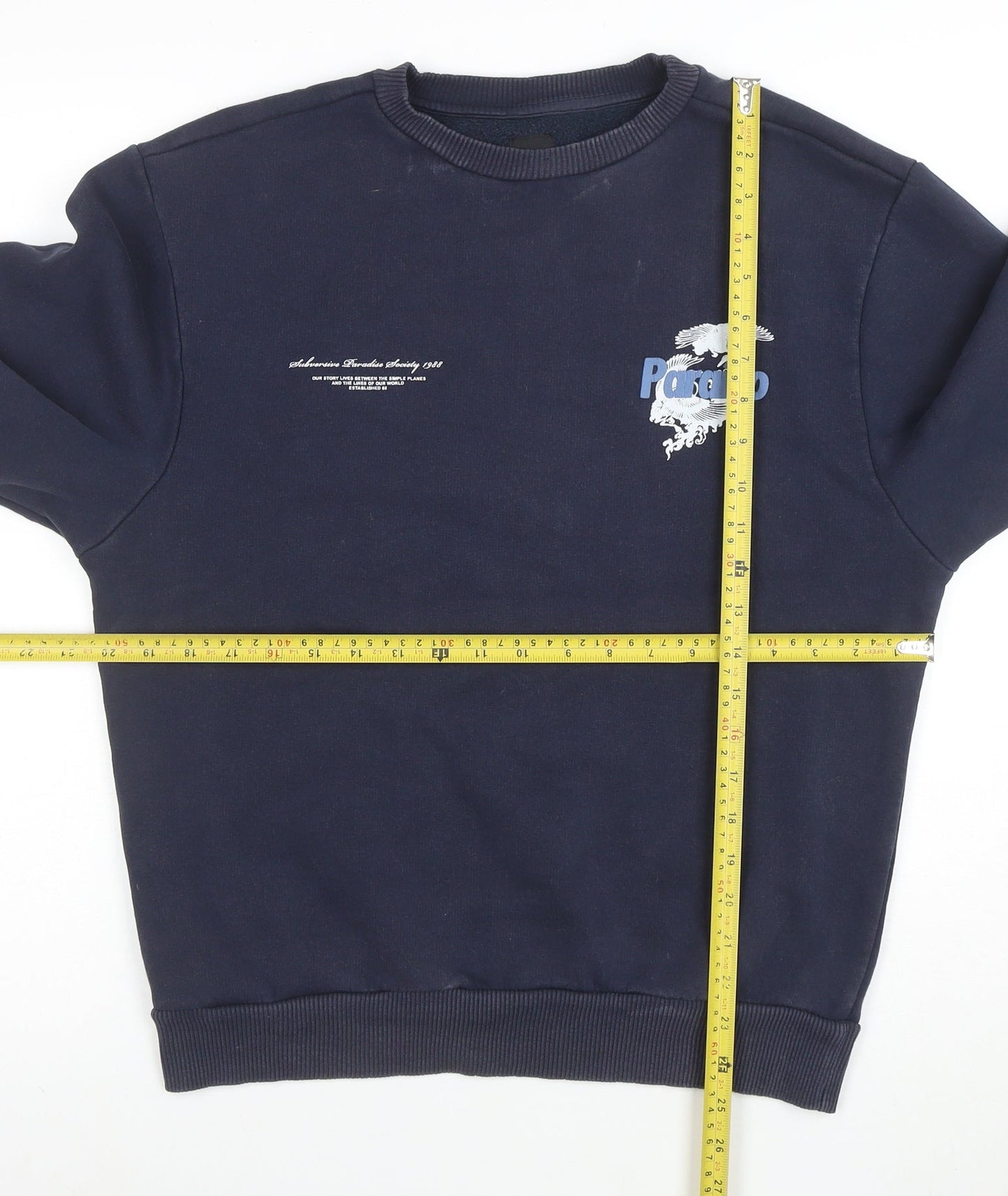 River Island Men's Blue Graphic Print Sweatshirt Size S