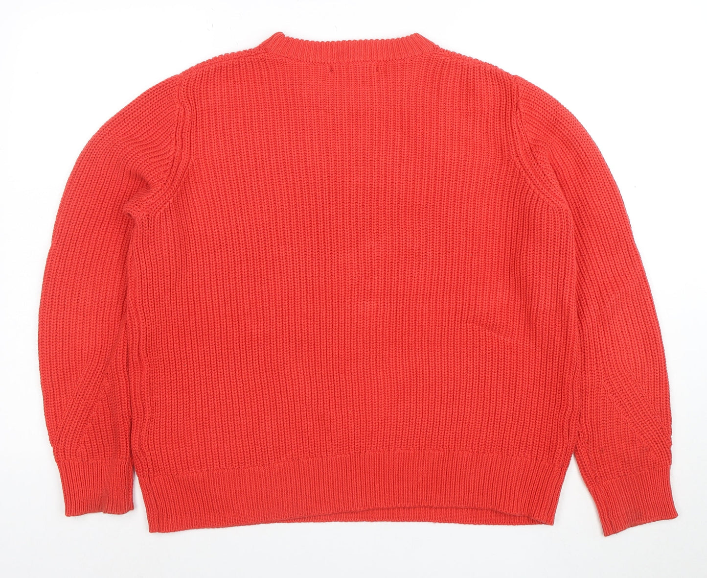 Marks and Spencer Women’s Red Cotton Chunky Knit Jumper Size M